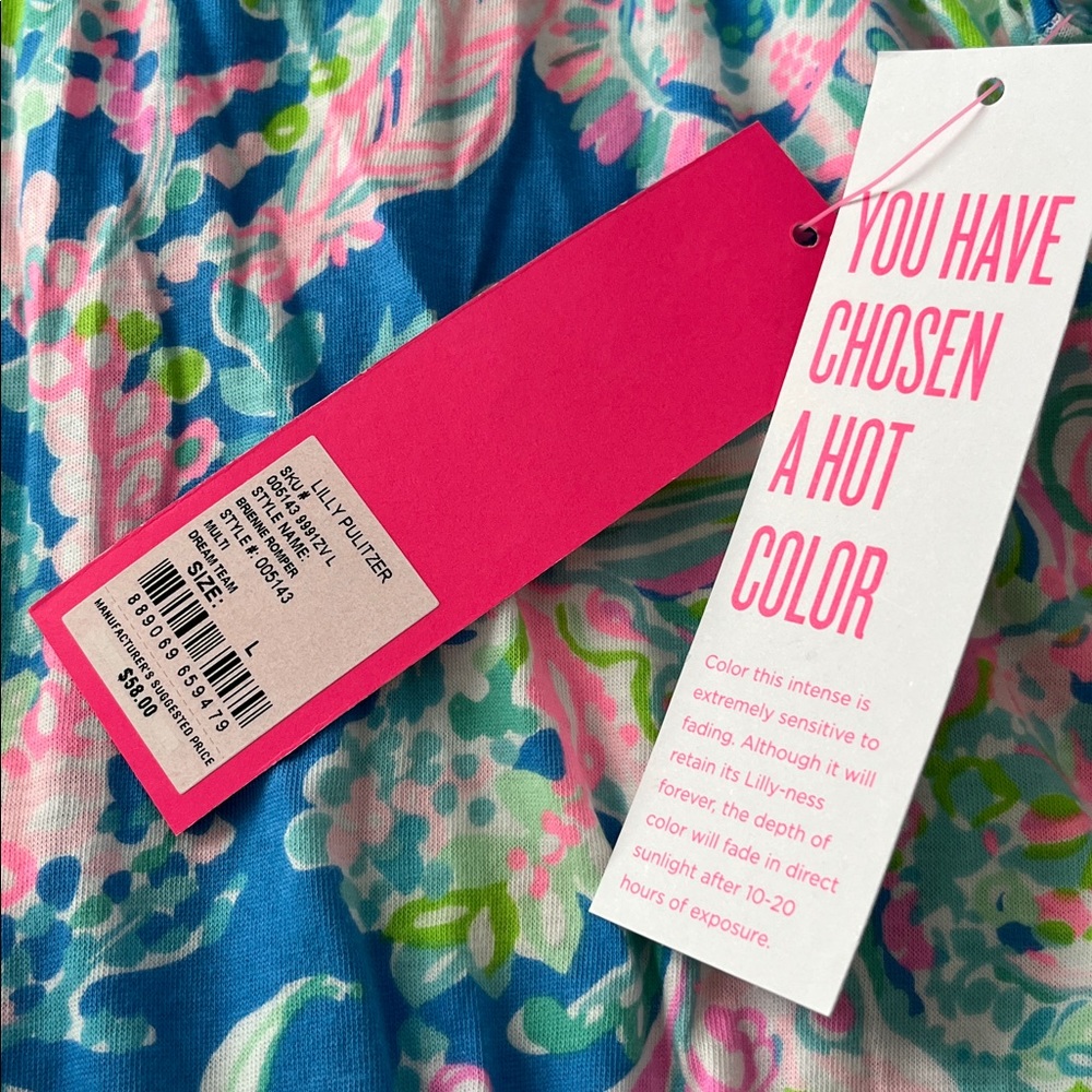 NWT Lilly Pulitzer Girls Brienne Romper in Multi Dream Team Print. Size Large - Picture 7 of 7